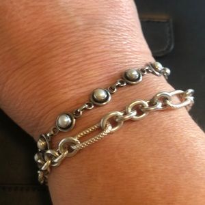 2 silver bracelets